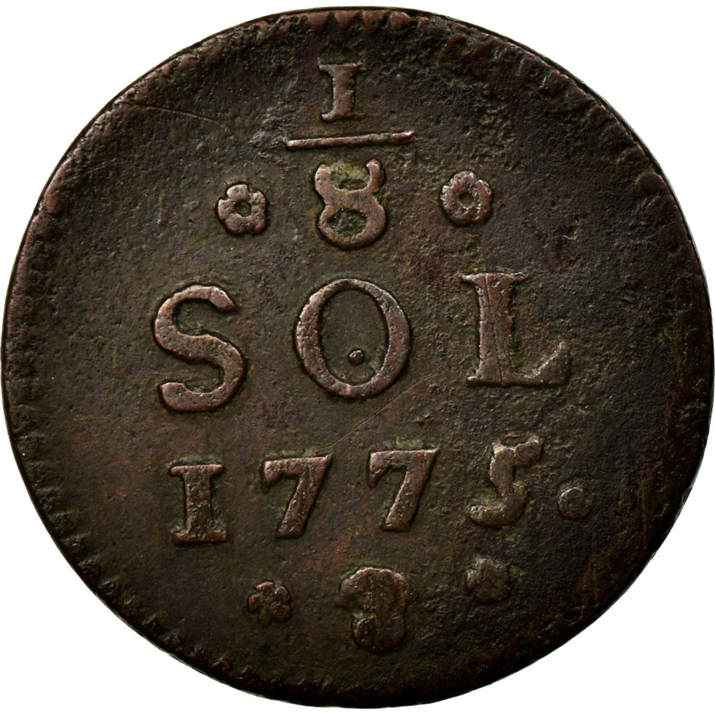 Coin, Luxembourg, Maria Theresa, 1/8 Sol, 1775, Brussels, EF(40-45), Copper