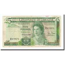 Biljet, Gibraltar, 5 Pounds, 1975-1988, 1988-08-04, KM:21b, TB+