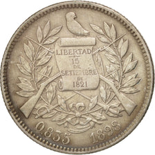Guatemala, 2 Reales, Dos, 1898, AU(50-53), Silver, KM:167