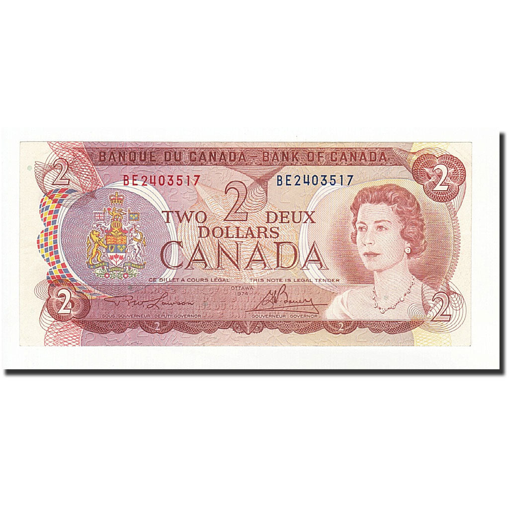 Biljet, Canada, 2 Dollars, 1974, KM:86a, SPL