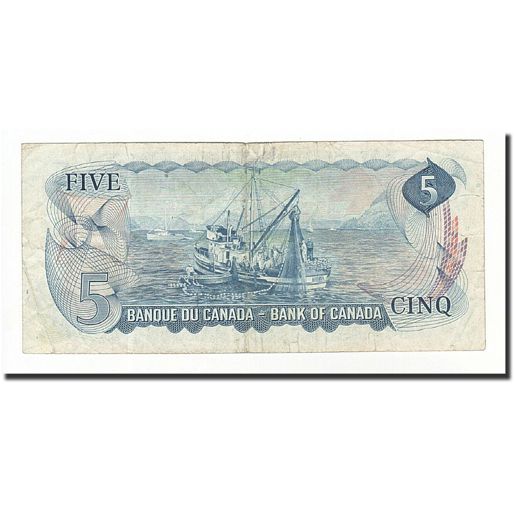 Canada, 5 Dollars, 1972, KM:87b, VF(30-35)