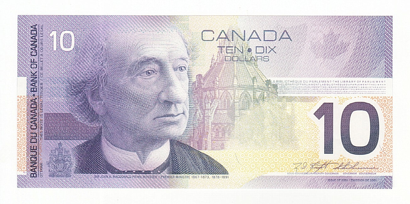Geldschein, Kanada, 10 Dollars, 2001, KM:102a, UNZ