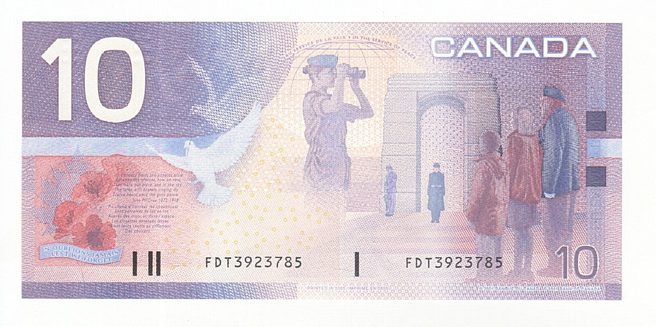 Geldschein, Kanada, 10 Dollars, 2001, KM:102a, UNZ