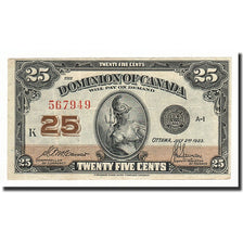 Banconote, Canada, 25 Cents, 1923, KM:11b, 1923-07-02, MB