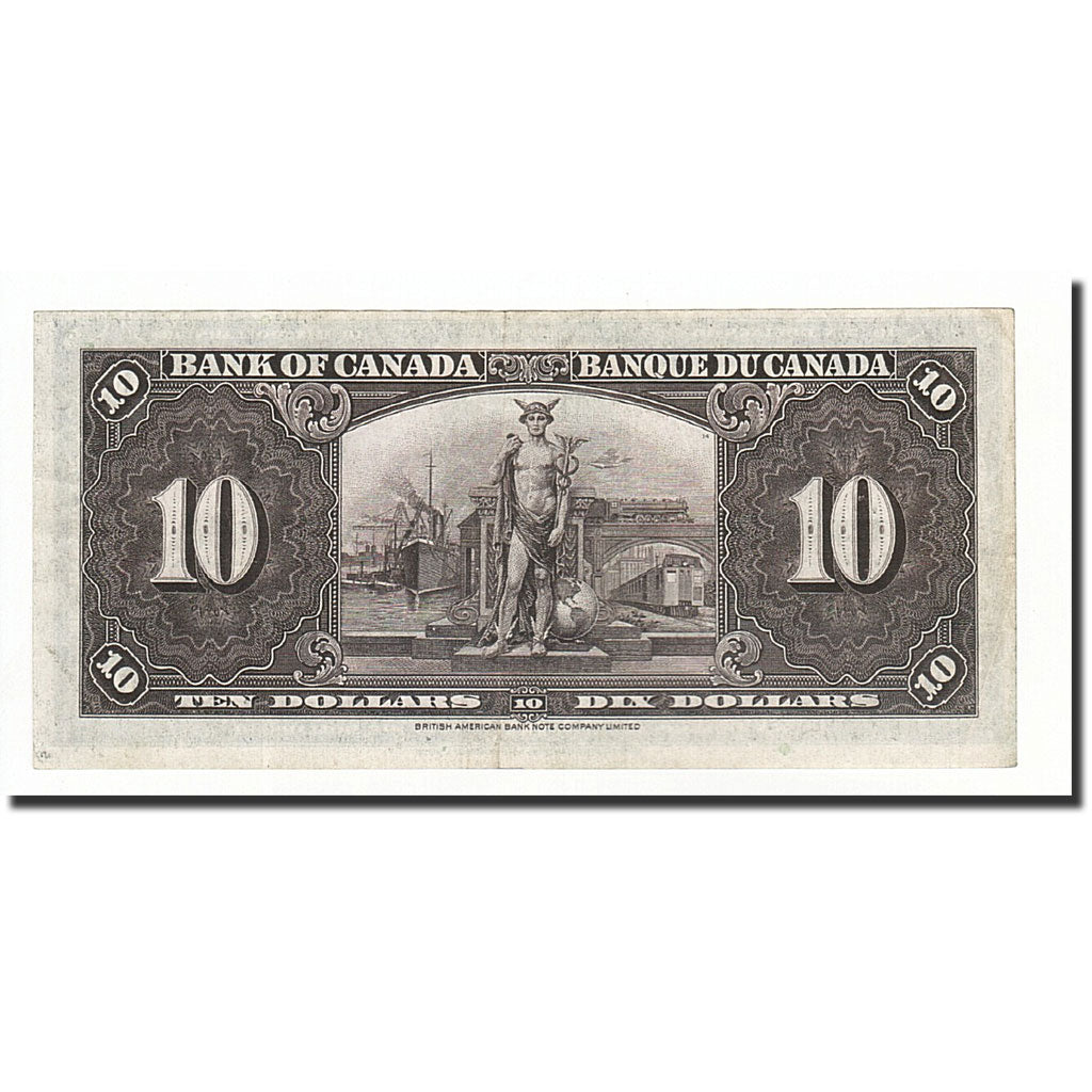 Geldschein, Kanada, 10 Dollars, 1937, 1937-01-02, KM:61c, VZ+