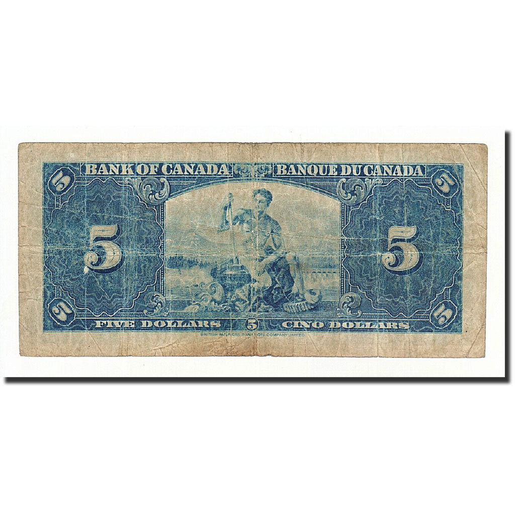 Canada, 5 Dollars, 1937, KM:60b, 1937-01-02, B