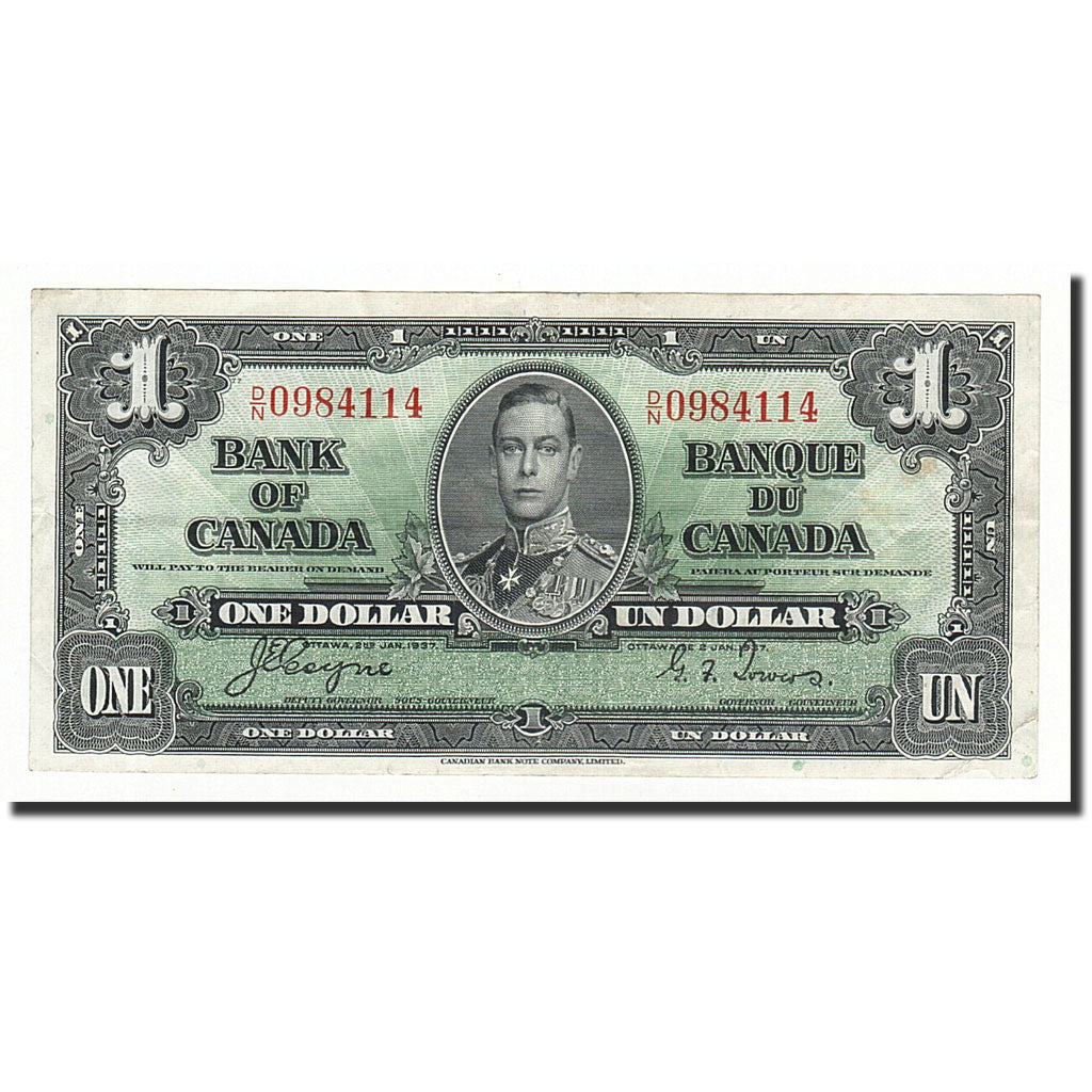 Banconote, Canada, 1 Dollar, 1937, KM:58e, 1937-01-02, BB+