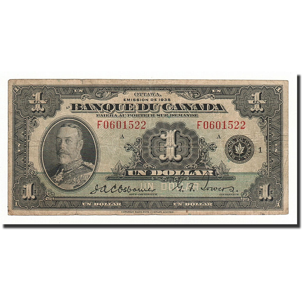 Canada, 1 Dollar, 1935, KM:39, VG(8-10)