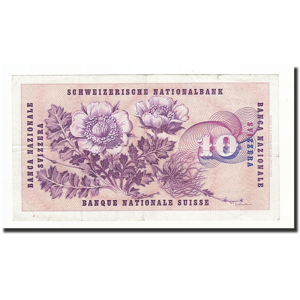 Banknote, Switzerland, 10 Franken, 1965, 1965-01-21, KM:45j, VF(20-25)