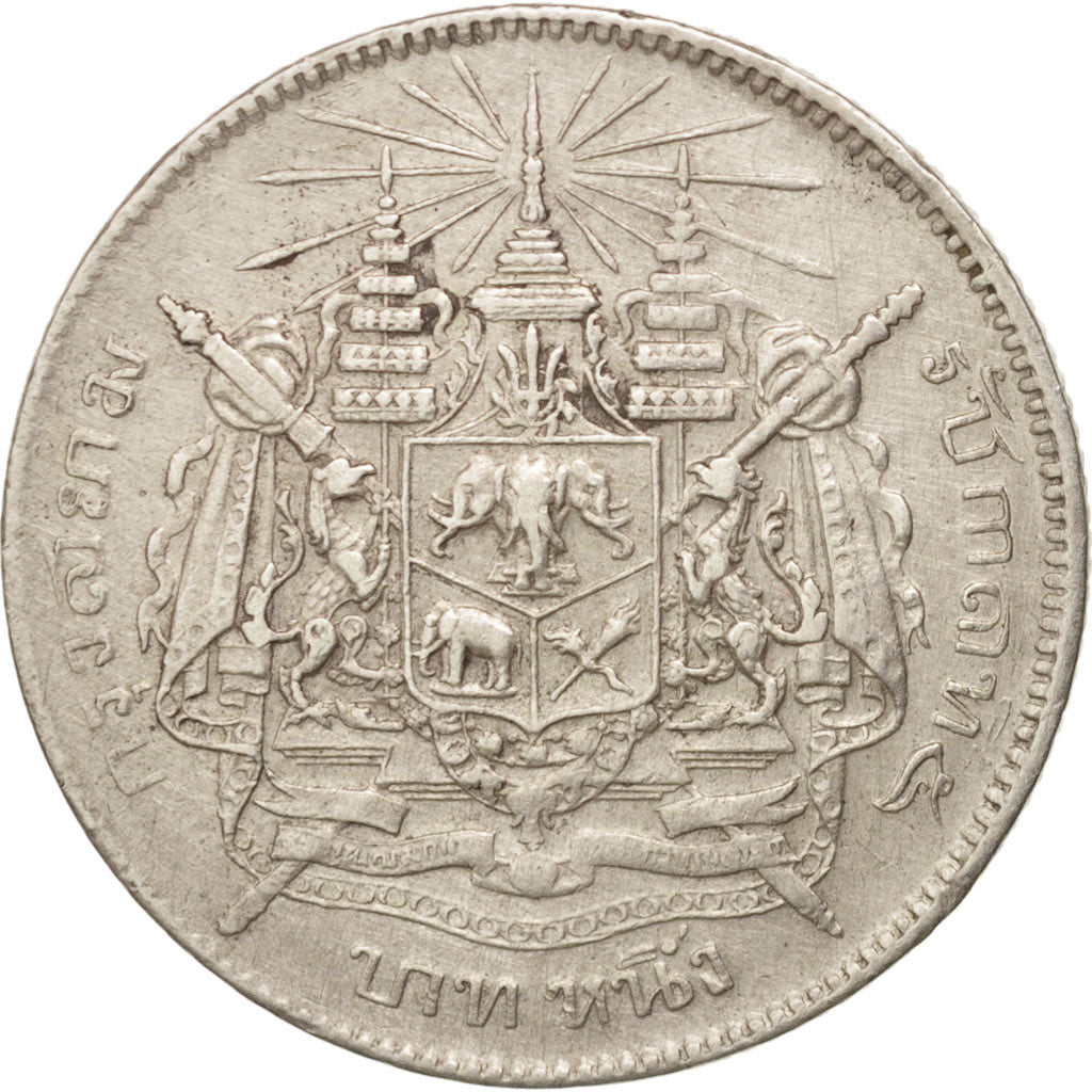Thailand, Rama V, Baht, 1905, EF(40-45), Silver, KM:34a