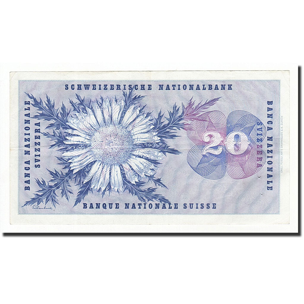 Banconote, Svizzera, 20 Franken, 1961, KM:46i, 1961-10-26, MB