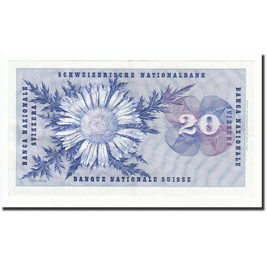 Banknote, Switzerland, 20 Franken, 1963, 1963-03-28, KM:46j, AU(55-58)