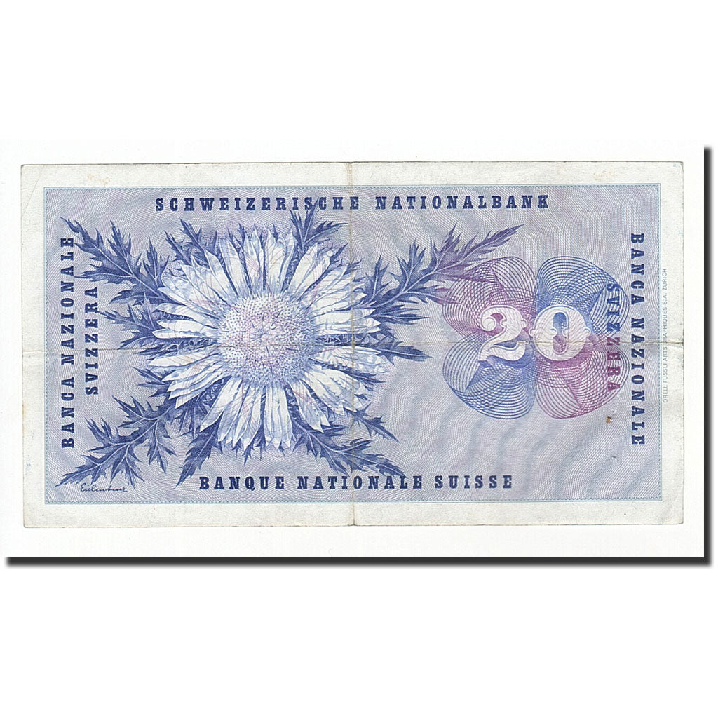 Banknote, Switzerland, 20 Franken, 1963, 1963-03-28, KM:46j, VG(8-10)