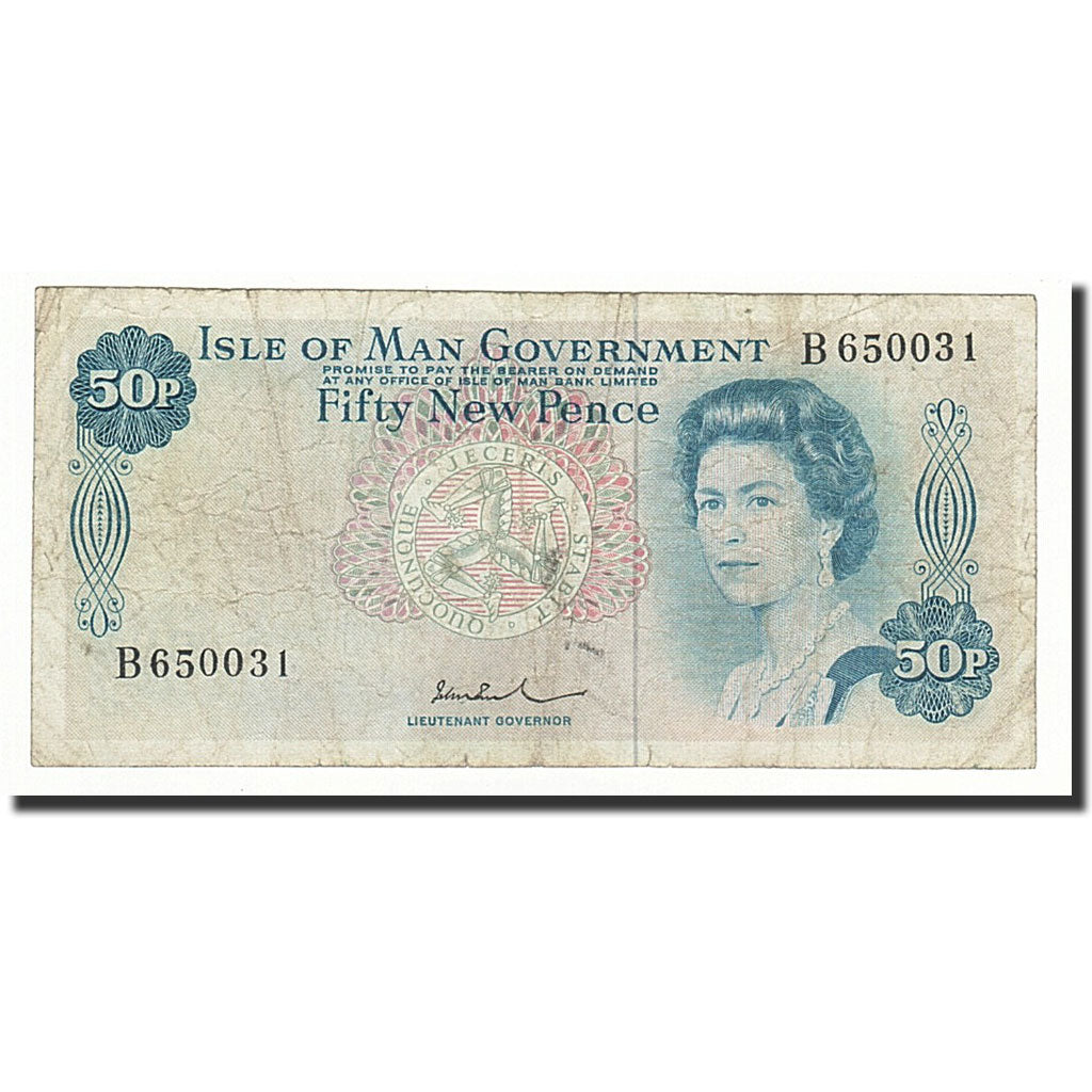 Billet, Isle of Man, 50 New Pence, undated (1969), KM:27A, TB