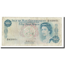 Biljet, Eiland Man, 50 New Pence, undated (1969), KM:27A, TB