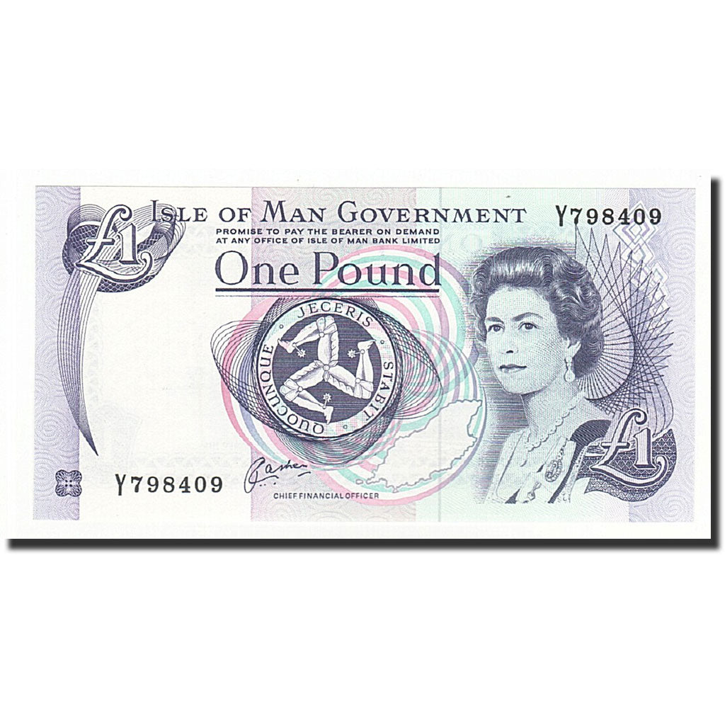 Isle of Man, 1 Pound, Undated (1983), KM:40b, UNZ