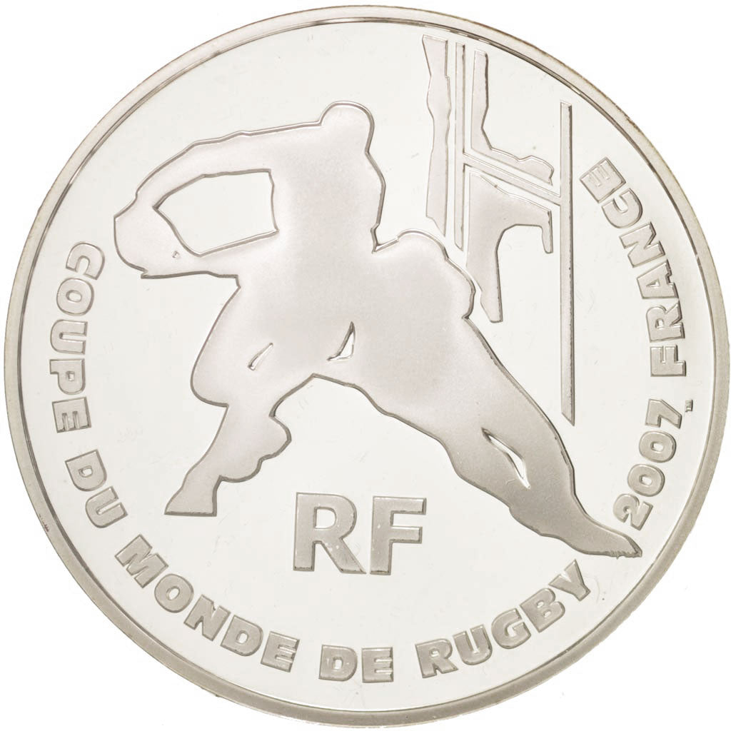France, 1-1/2 Euro, 2007 Coupe du Monde de Rugby, FDC, Argent, KM:1484