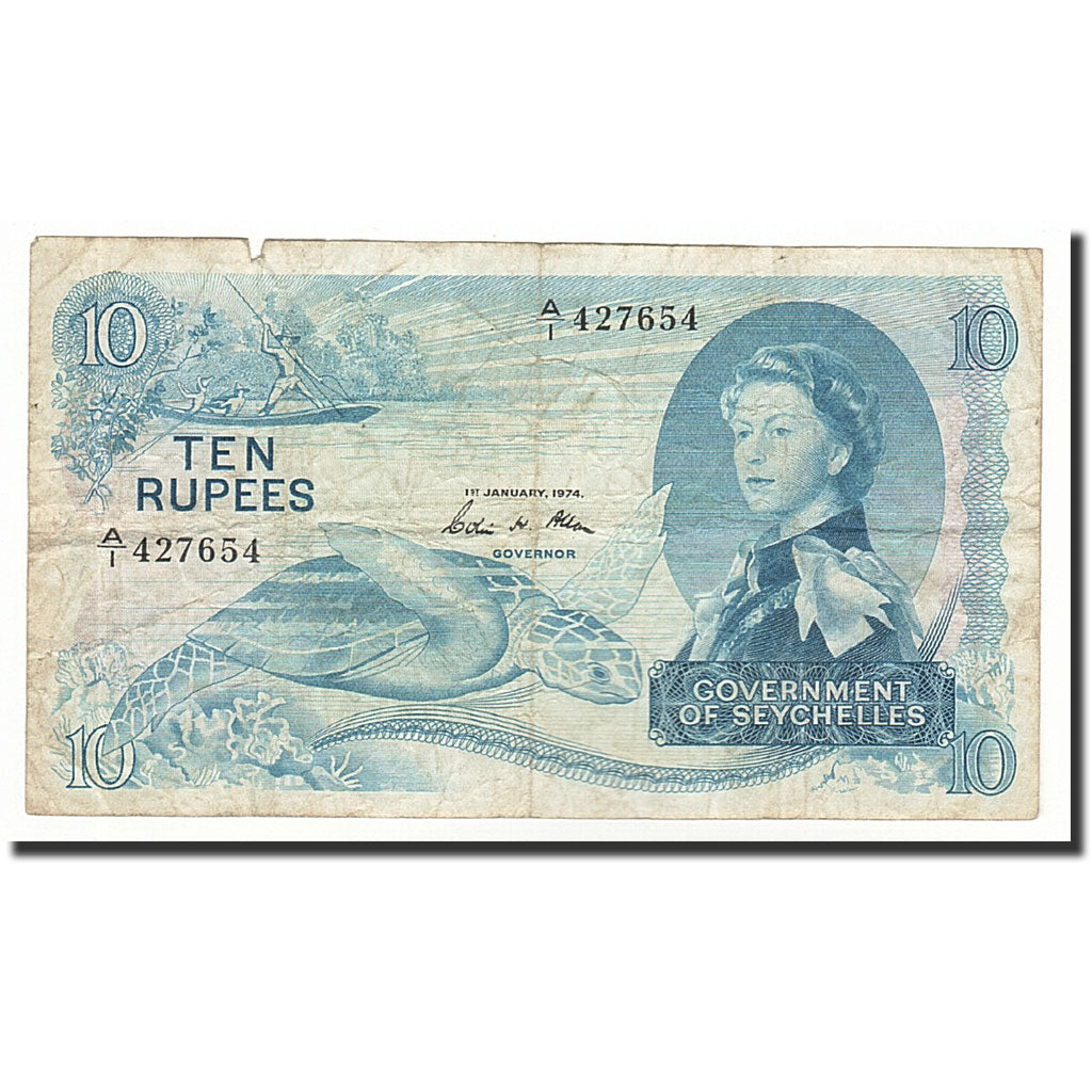Seychelles, 10 Rupees, 1974, 1974-01-01, KM:15b, TB