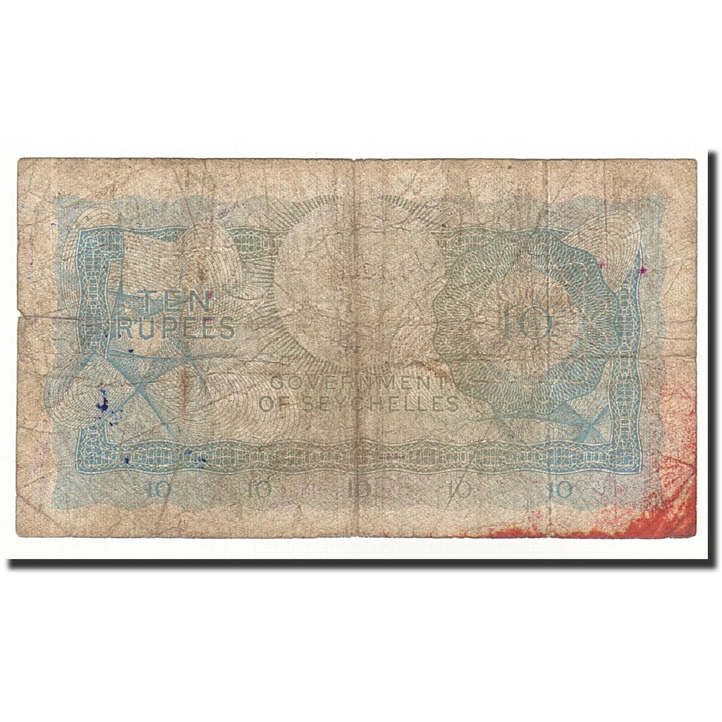 Seychelles, 10 Rupees, 1968, KM:15a, 1968-01-01, B+