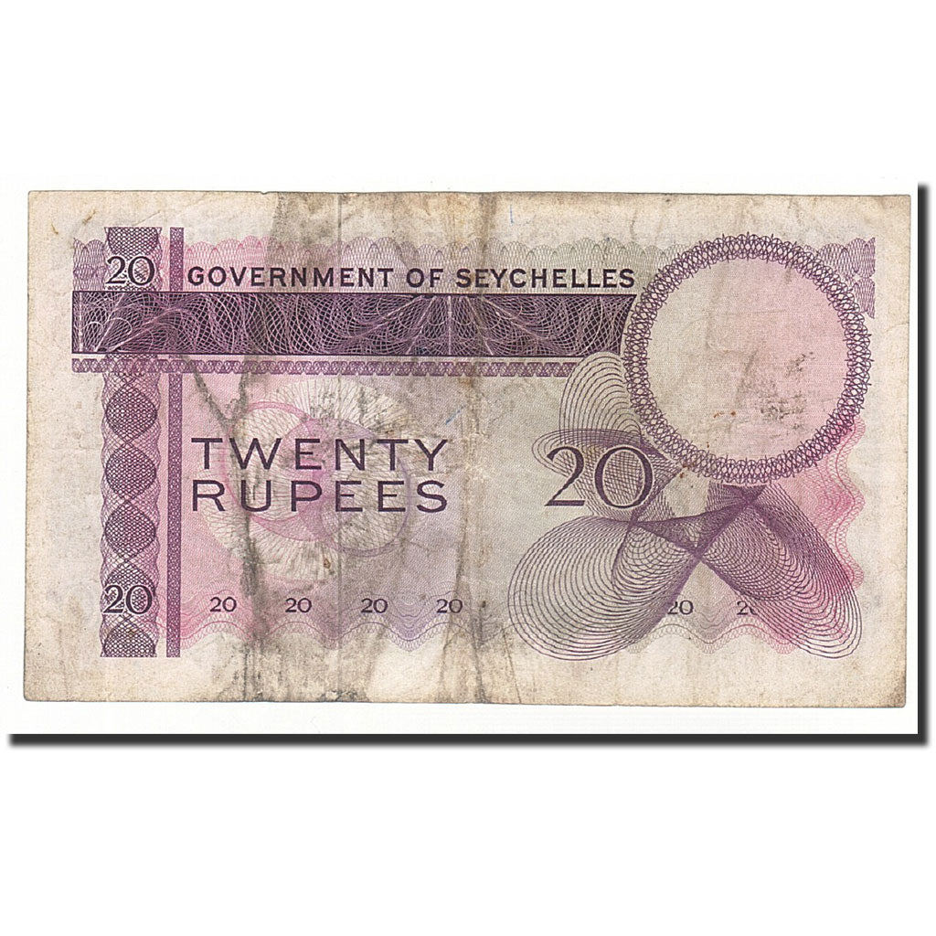 Banknote, Seychelles, 20 Rupees, 1971, 1971-01-01, KM:16b, VG(8-10)