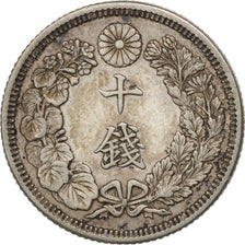 Japan, Mutsuhito, 10 Sen, 1911, AU(50-53), Silver, KM:29
