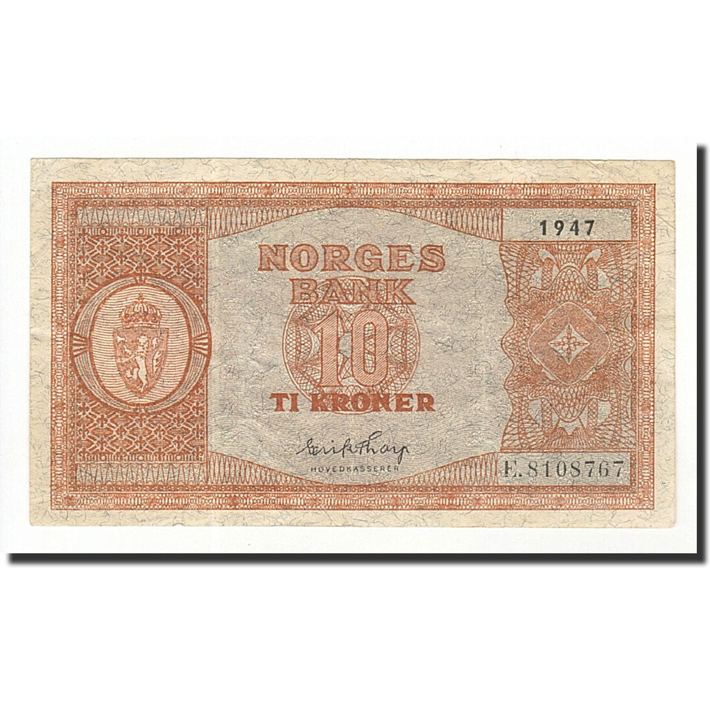 Norwegen, 10 Kroner, 1947, KM:26d, SS