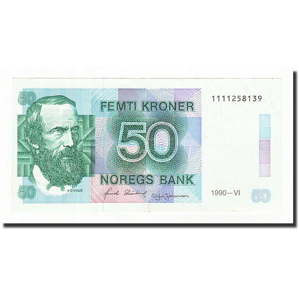 Norway, 50 Kroner, 1990, KM:42e, UNC(65-70)