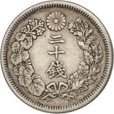 Japan, Mutsuhito, 20 Sen, 1910, EF(40-45), Silver, KM:30