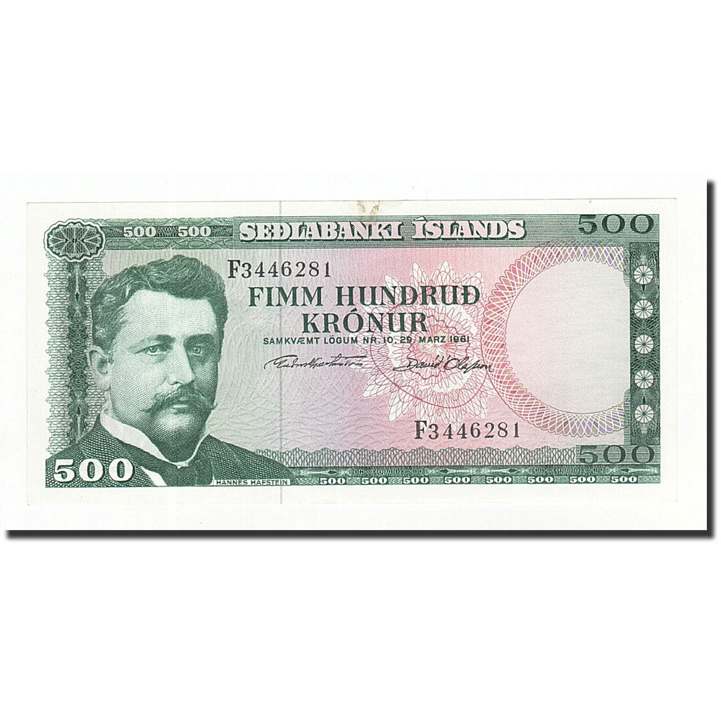 Banconote, Islanda, 500 Kronur, KM:45a, 1961-03-29, SPL