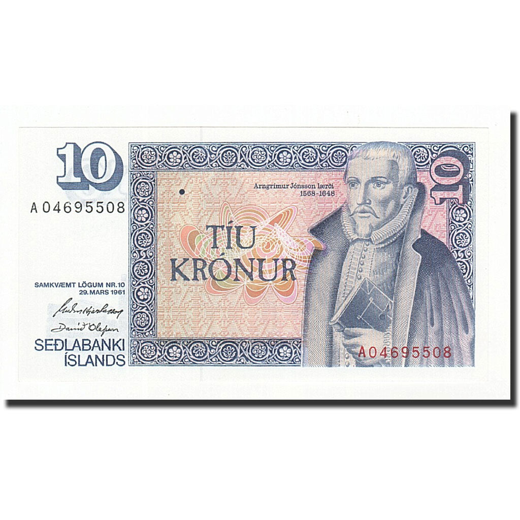 Geldschein, Iceland, 10 Kronur, 1961-03-29, KM:48a, UNZ