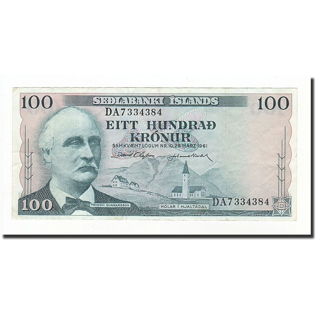 Banconote, Islanda, 100 Kronur, KM:44a, 1961-03-29, SPL