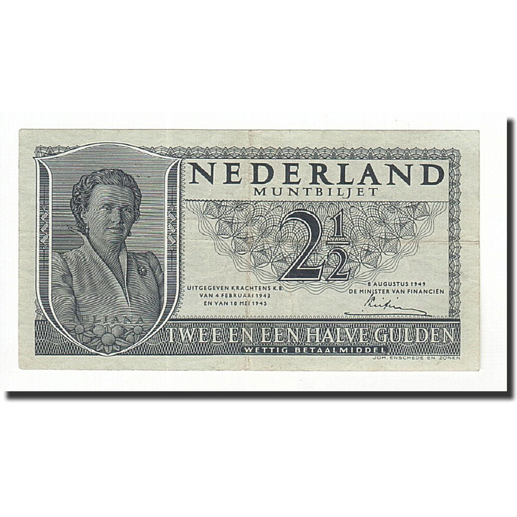 Banconote, Paesi Bassi, 2 1/2 Gulden, KM:73, 1949-08-08, BB