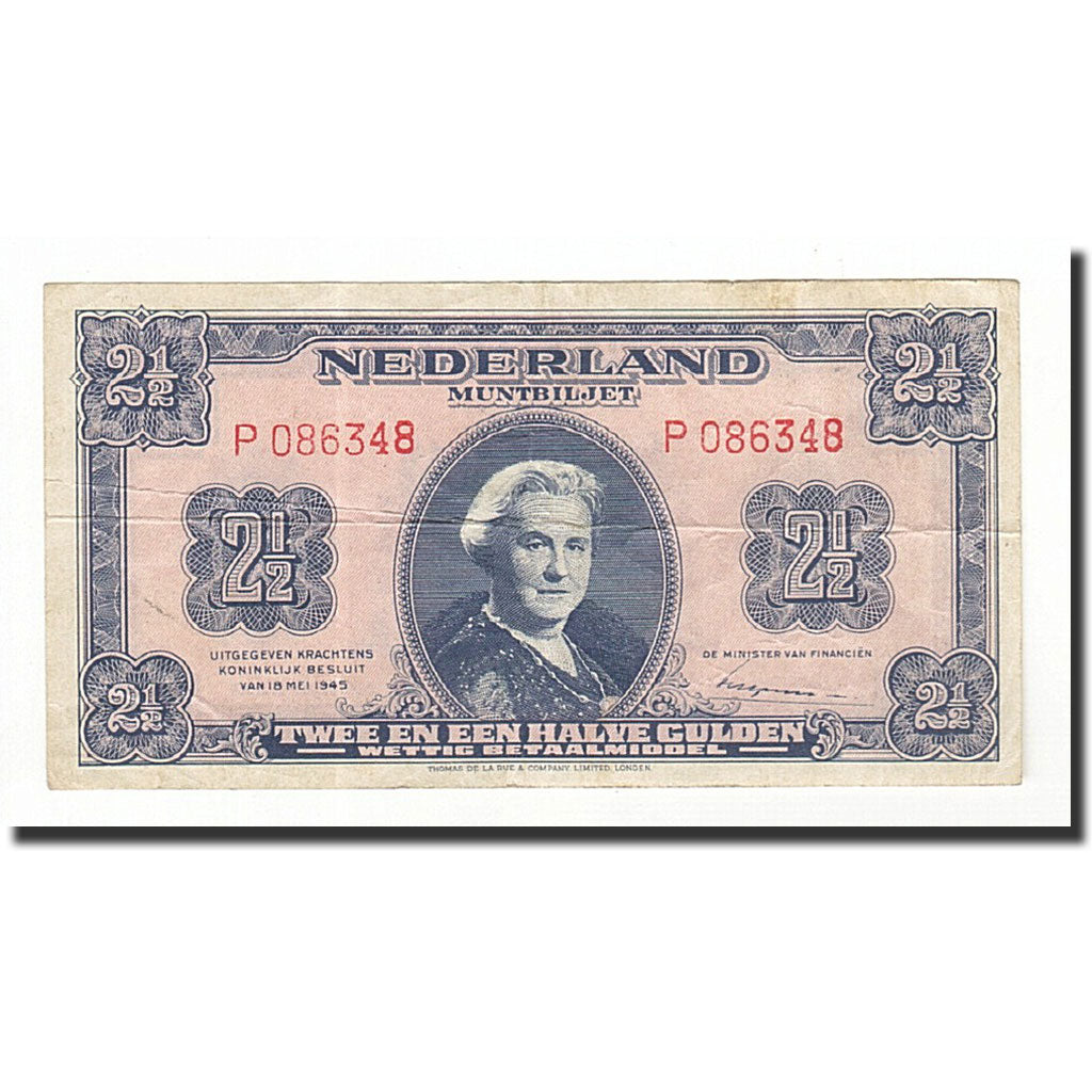 Paesi Bassi, 2 1/2 Gulden, KM:71, 1945-05-18, MB