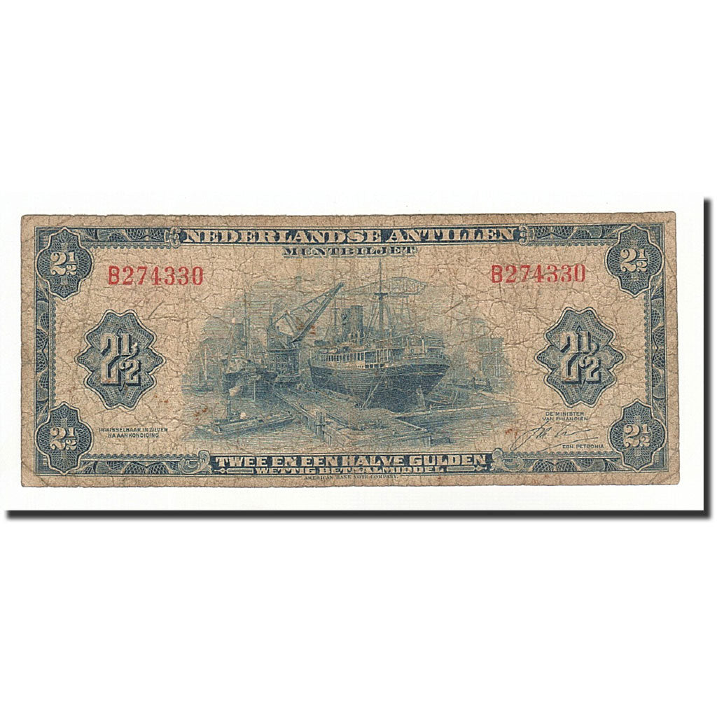 Billete, 2 1/2 Gulden, 1964, Antillas holandesas, KM:A1b, RC+