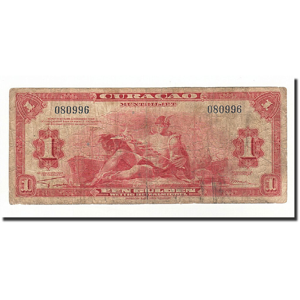 Curaçao, 1 Gulden, 1942, KM:35a, B+