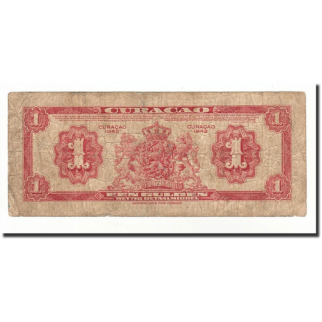 Curaçao, 1 Gulden, 1942, KM:35a, B+