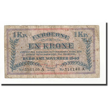 Isole Faroe, 1 Krone, 1940, KM:9, B+