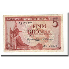 Islanda, 5 Kronur, 1957, KM:37a, B+