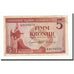 Islanda, 5 Kronur, 1957, KM:37a, B+