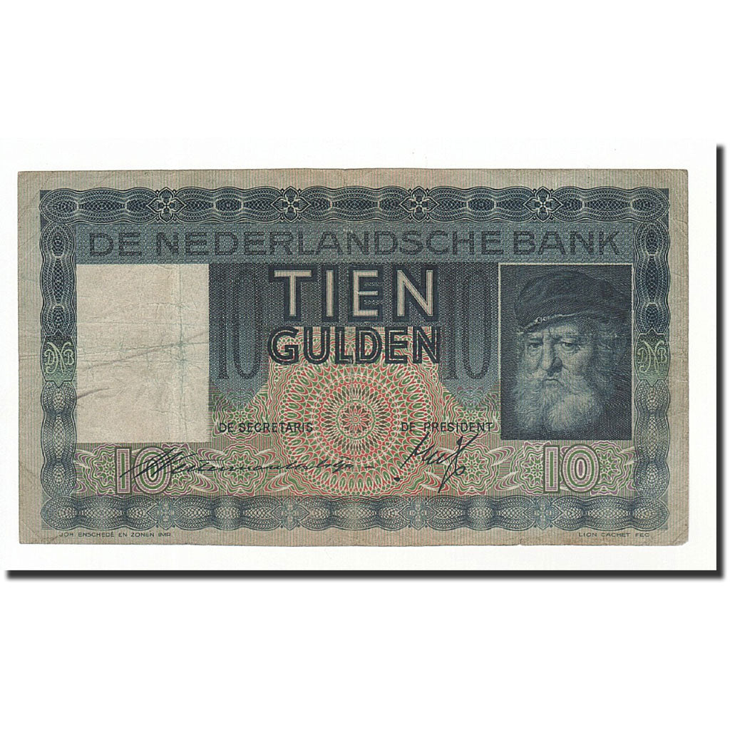 Netherlands, 10 Gulden, KM:49, 1934-01-29, VF(20-25)