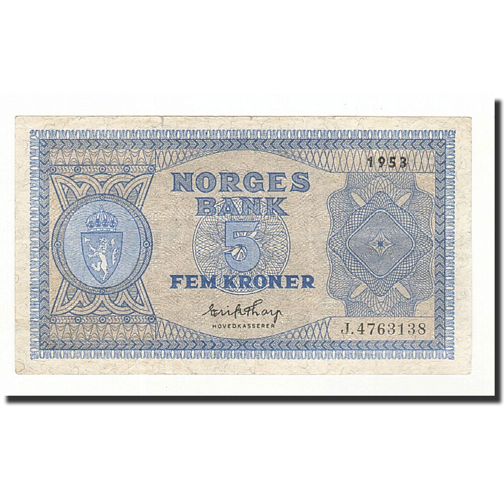 Norwegen, 5 Kroner, 1951-1953, KM:25d, SS+