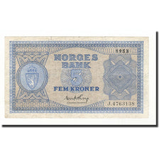 Norwegen, 5 Kroner, 1951-1953, KM:25d, SS+