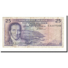 Banconote, Islanda, 25 Kronur, 1961, KM:43, Undated, MB