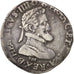 France, Henri IV, Demi Franc, 1595, Morlaas, EF(40-45), Silver, Sombart:4848