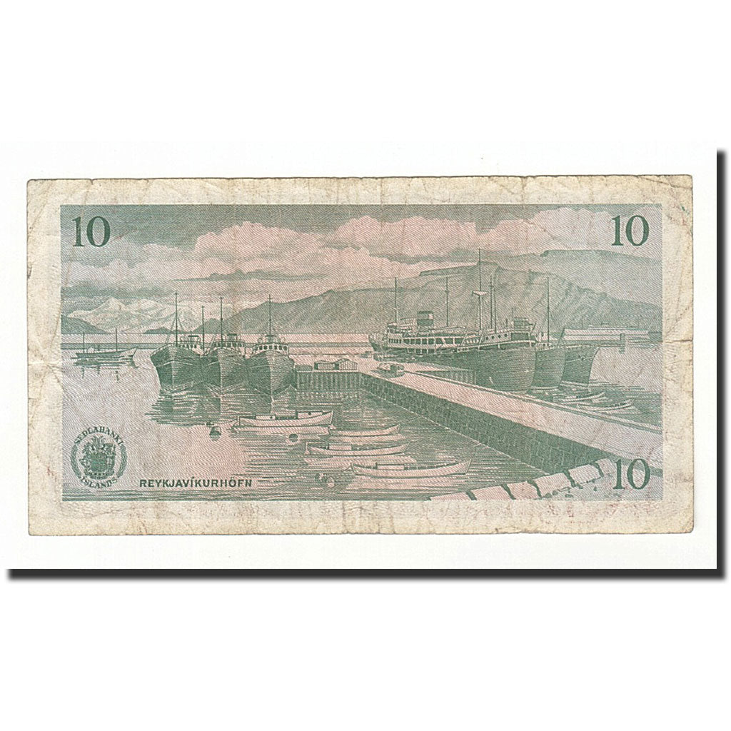 Billete, 10 Kronur, Islandia, KM:42, 1961-03-29, BC