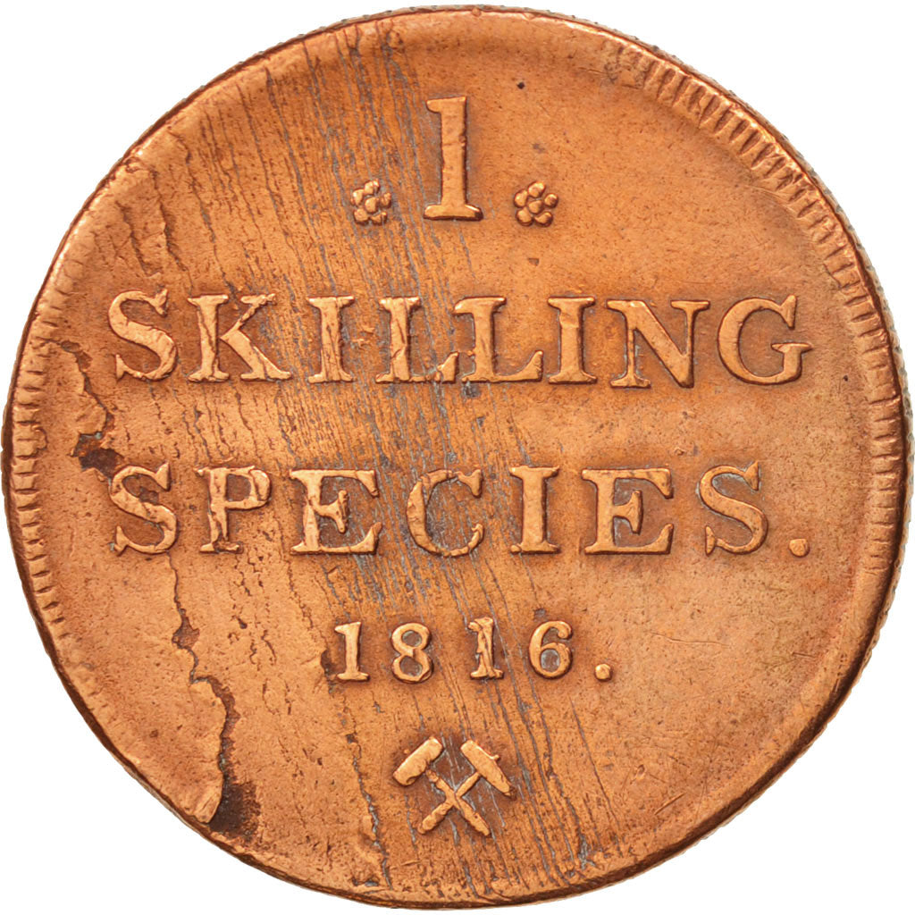 Norway, Carl XIII, Skilling, 1816, VF(30-35), Copper, KM:284