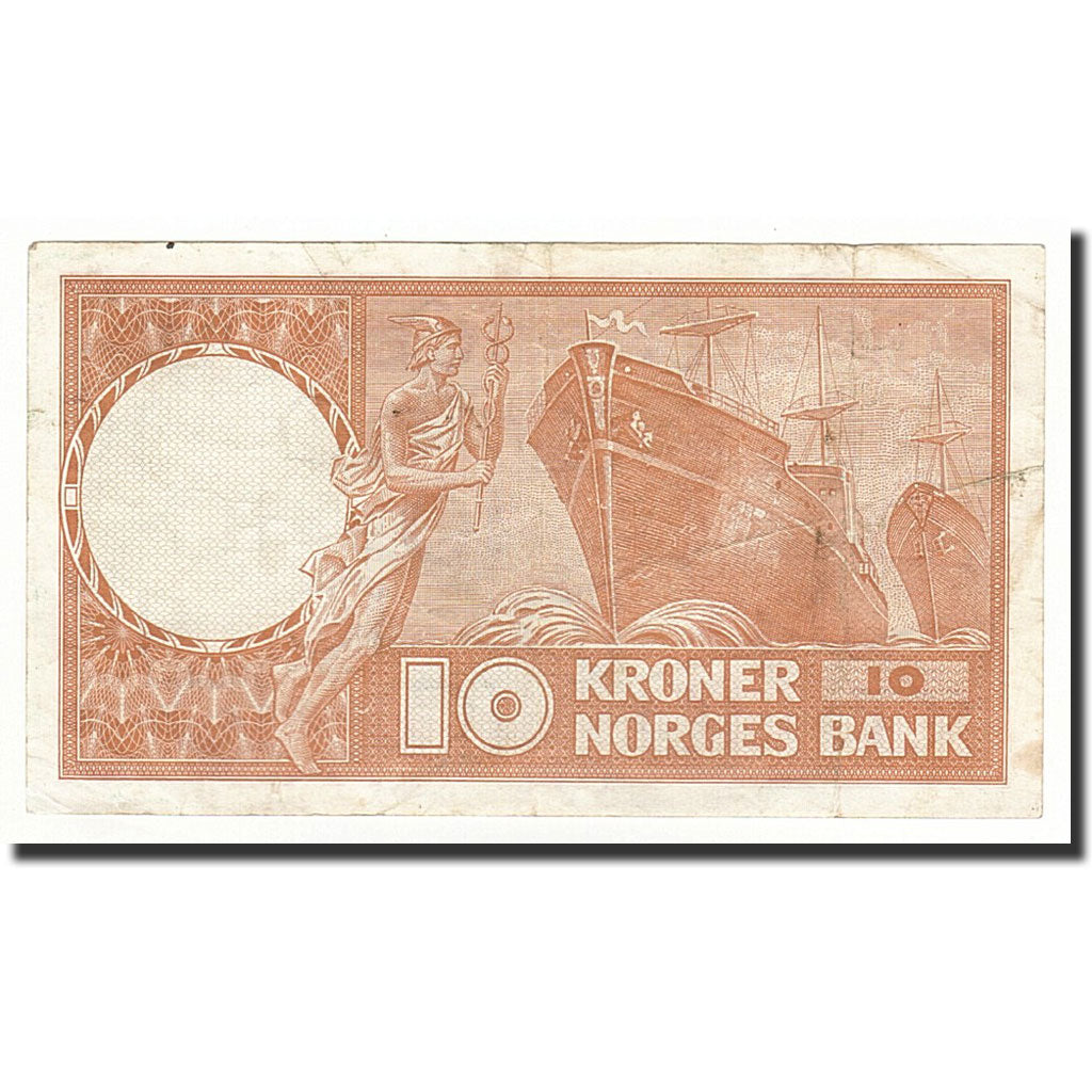Norway, 10 Kroner, 1963, KM:31d, EF(40-45)