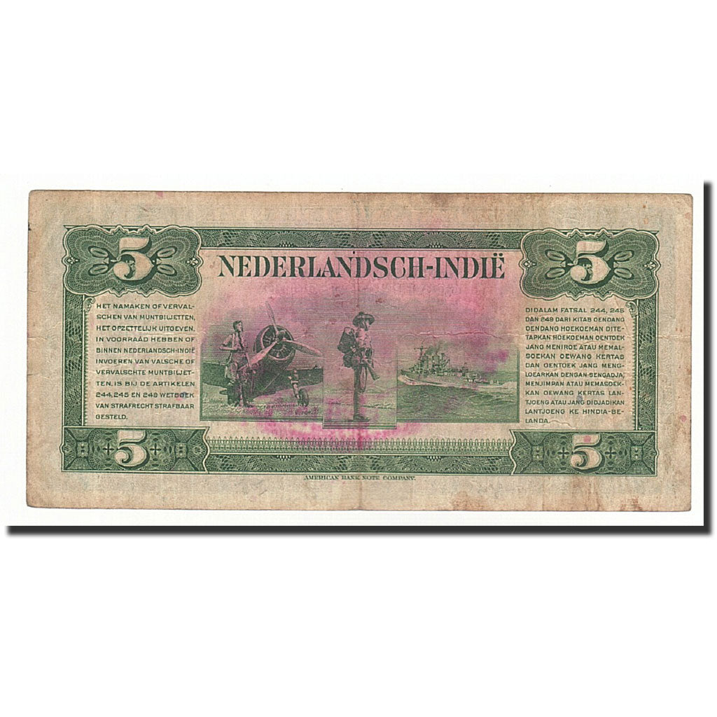 Netherlands Indies, 5 Gulden, KM:113a, 1943-03-02, S+
