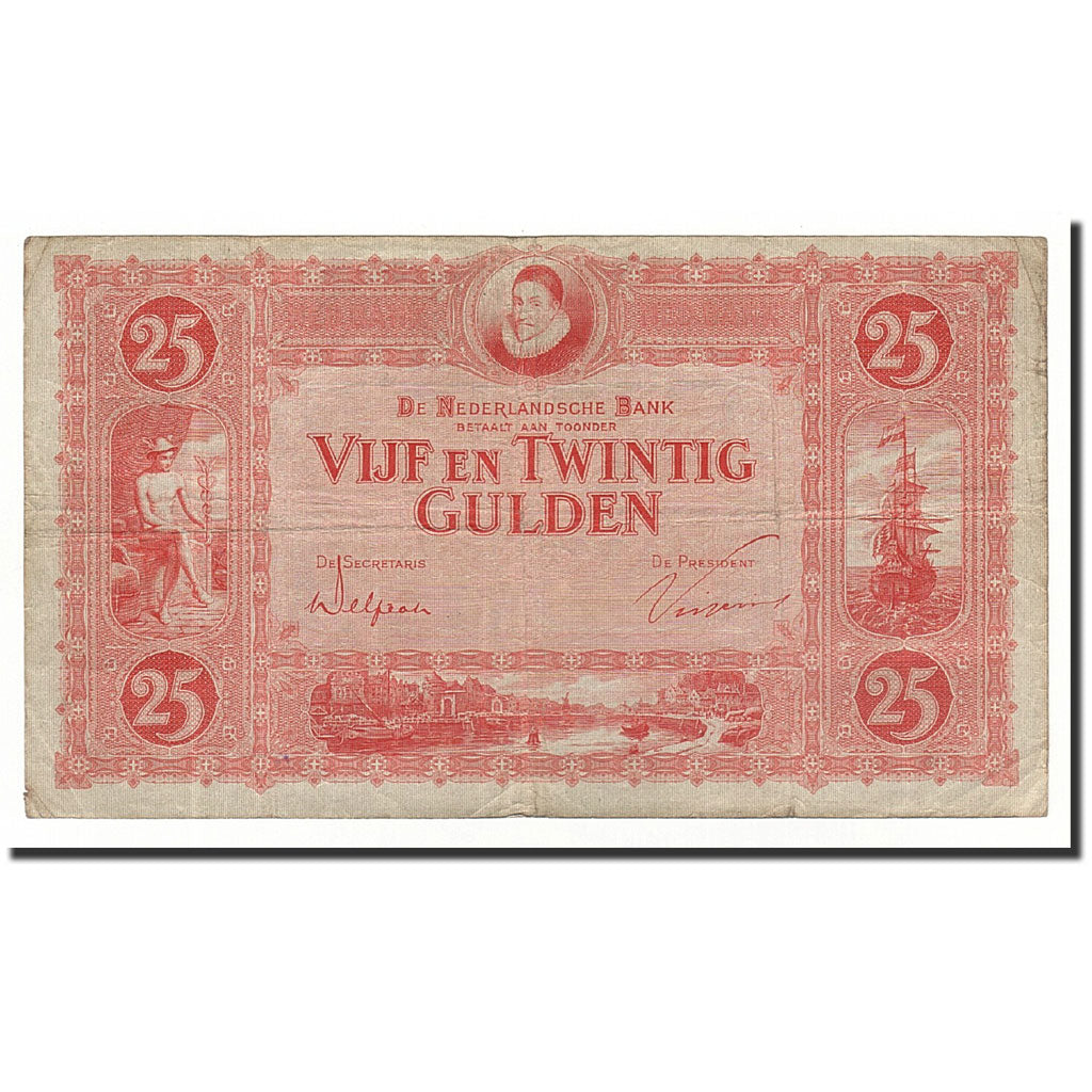 Paesi Bassi, 25 Gulden, KM:46, 1930-06-27, MB