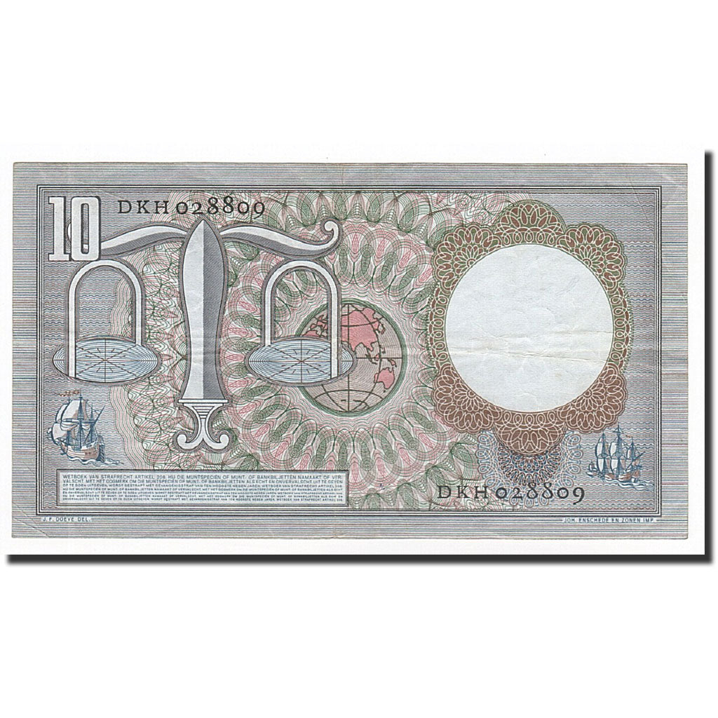 Banknote, Netherlands, 10 Gulden, 1953-03-23, KM:85, AU(50-53)